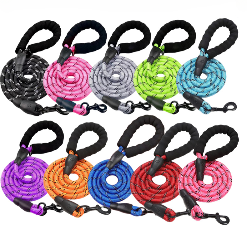 5/6 FT Strong Pet Dog Leash with Soft Padded Handle,Highly Reflective Rope for Night Walking,360-Degree Rotating Metal Buckle Without Tangles, for Small Large Dogs.(5ft)