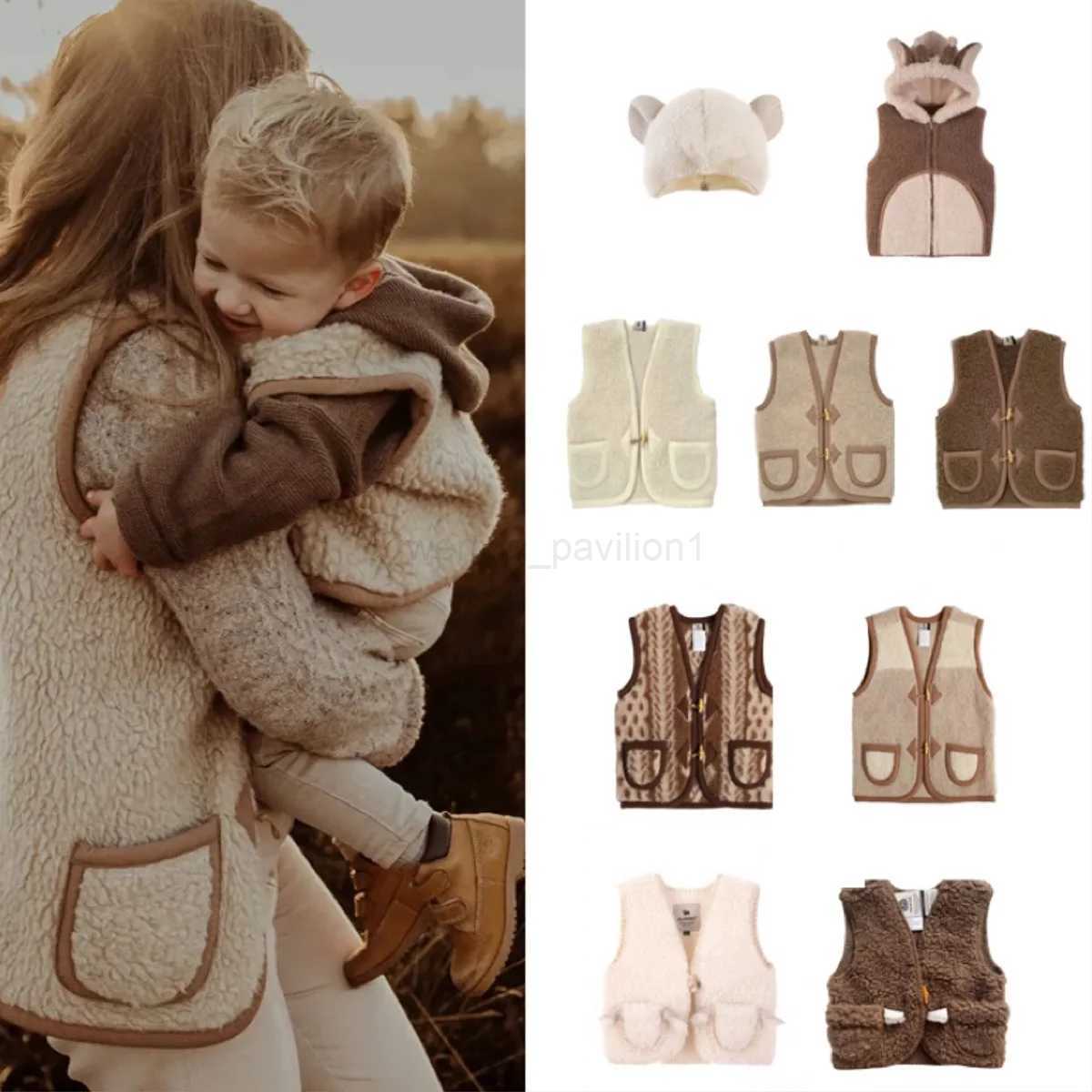 AL Baby Winter Vest Kids Super cute 80% Wool made Toddler Lovely Children Boys Girls Keep Warm Wool Vest With ButtonXJ240726