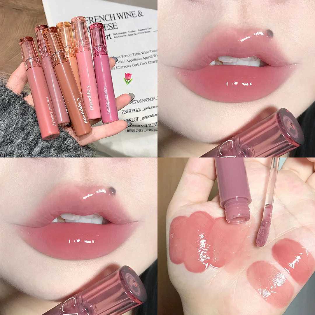 Juice Grape Red Mirror Water Gloss Lip Gloss Moisturizing Liquid Lipstick Crystal Jelly Lip Oil Lip Tint Korean Makeup CosmeticsW250219