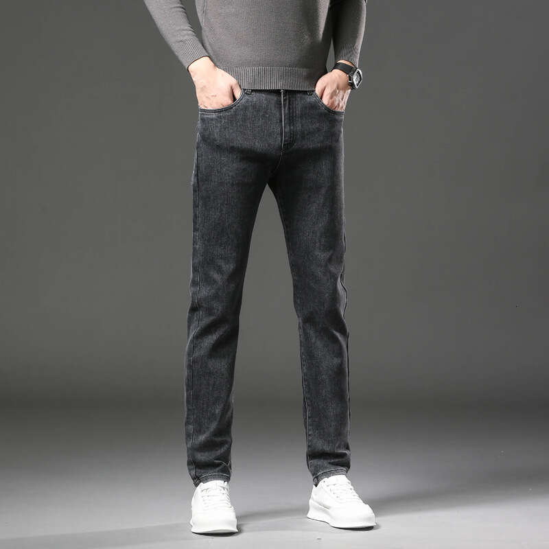 Mens Elastic 2024 Spring New Cotton Mens Pants Quality Versatile Casual Straight Leg Jeans Men Harlan Sweatpants Pants Trousers Cartoon Half Pants for