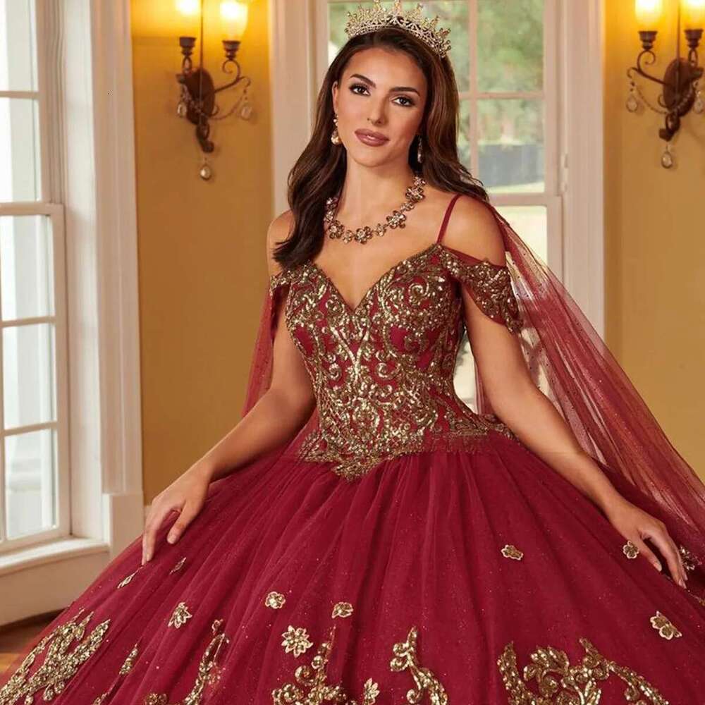 Quinceanera Red Dress Mexican Beading Applique D Wers Sweet Ball Gown Formal Sleeveless D