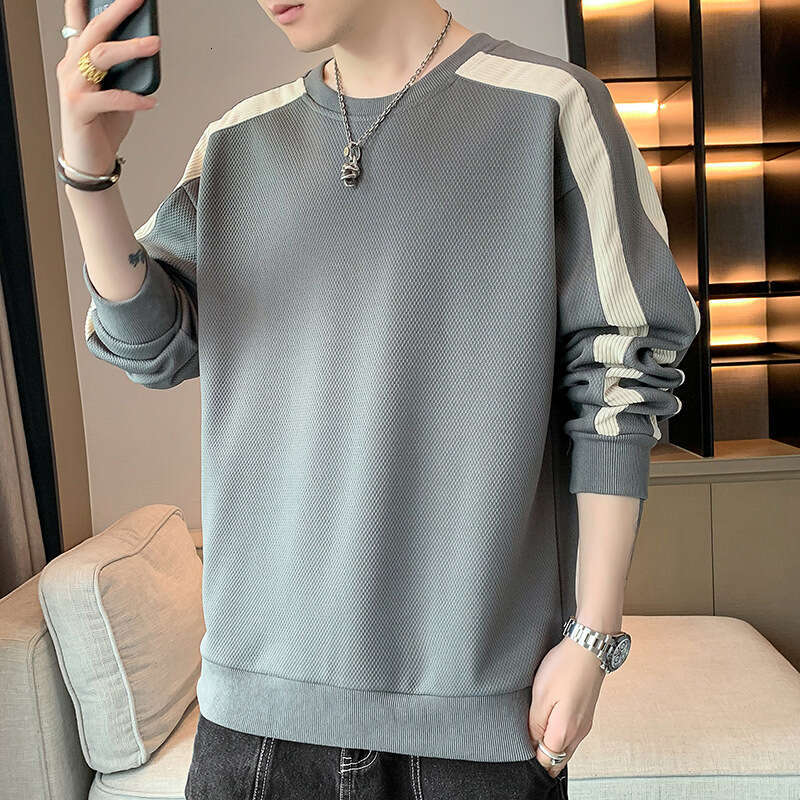 2024 Spring New Casual Fashion Versatile Youth Handsome Long Sleeve T-shirt Round Neck Men's Sweatshirt Y2k Hoodie Streetwear Mens Fashion Hoodie