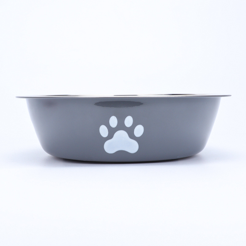 2Pcs Pet bowl stainless steel dog bowl non-slip Printed cat water feeder pet double layer non-slip fall-resistant pet dog bowls