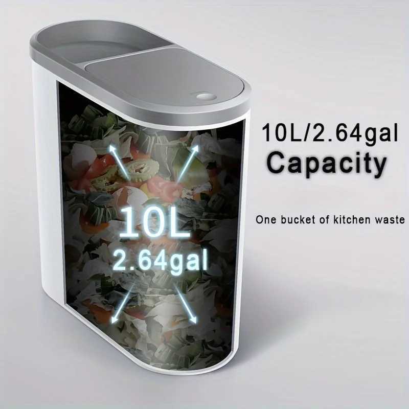 10L Bathroom Trash Can Household Creative Gap Waste Bin Press Type Garbage Can with Lid Simple Paper Basket Kitchen Trash CanBk240726
