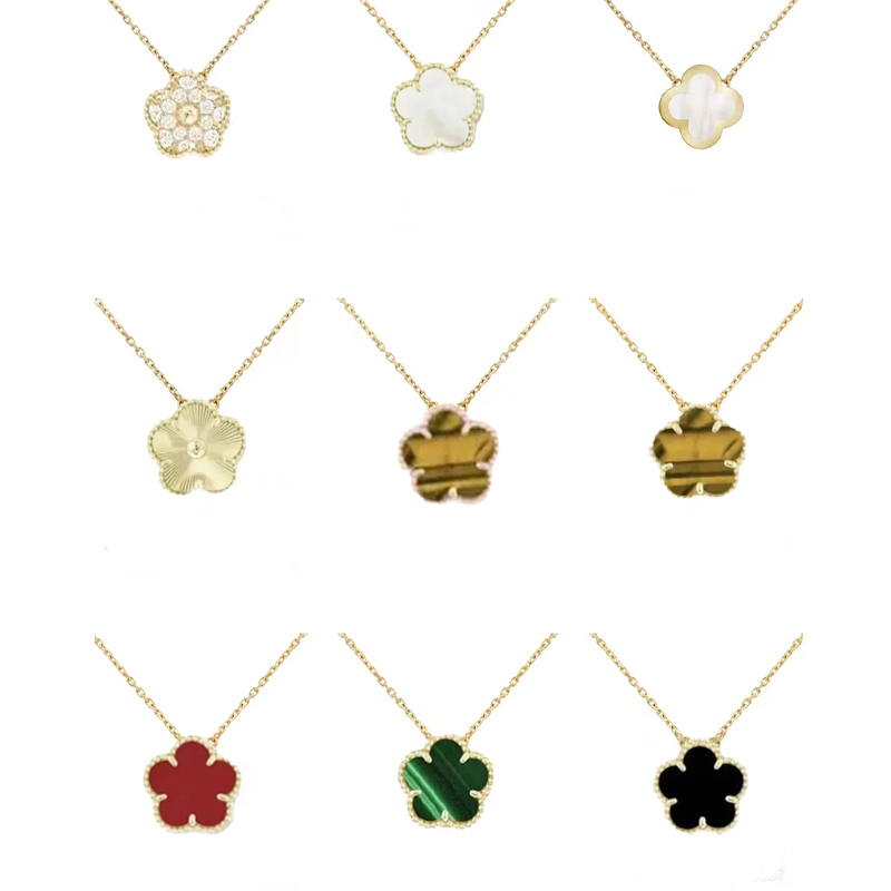 Clover Necklace Single Flower 15mm Medium Shell Pendant Necklace High Quality Stainless Steel Designer Necklace Jewelry