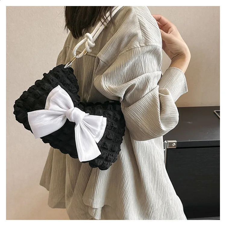 Fashion Women Shoulder Bag Y2K Lovely Bow Tote Handbags Casual Female Crossbody Bags 240726 - view 4