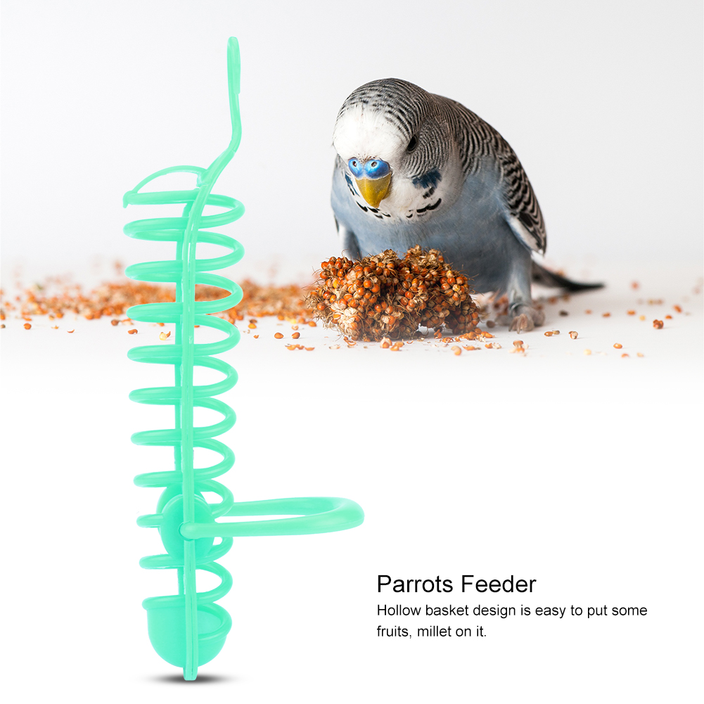 Parrots Feeder Basket Plastic Food Fruit Feeding Perch Stand Holder For Pet Bird Supplies