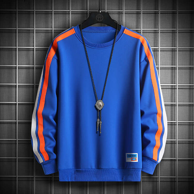 Men's Loose Round Neck Long Sleeved T-shirt for Spring and Autumn, Ins Fashion Brand 2024 New Autumn Outfit, Base Coat, Top Coat Sweatshirt Mens 