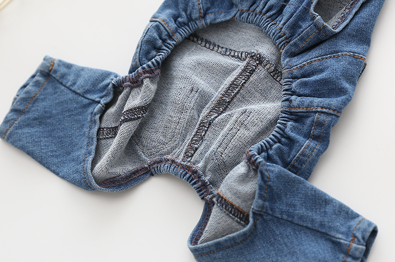 Wholesale Luxury Design Pet Apparel Four-Legged Cloth Washed Denim Comfortable Stretch Jeans Pet Dog Clothes Jumpsuits