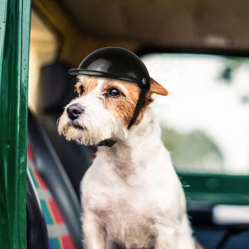 Pet Helmets Dog Cat Bicycle Motorcycle Helmet with Sunglasses Safety Doggie Hat for Traveling Head Protection Pet Supplies S / M - view 4