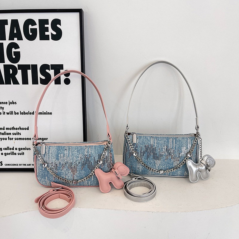 chain armpit French stick bag, women's 2024 new style, niche texture design, single shoulder handbag H726#35 ddmy 70d7
