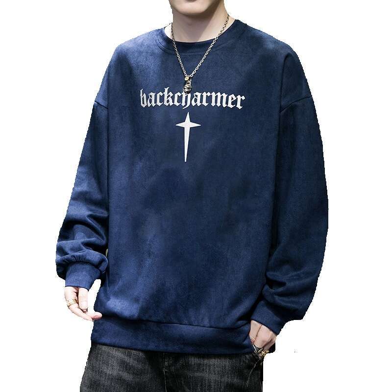 Men's Hoodie 2024 Spring and Autumn New Fashion Brand Men's Suede Base Shirt for Outerwear Casual Top Round Neck T-shirt Sweatshirt Women Y2