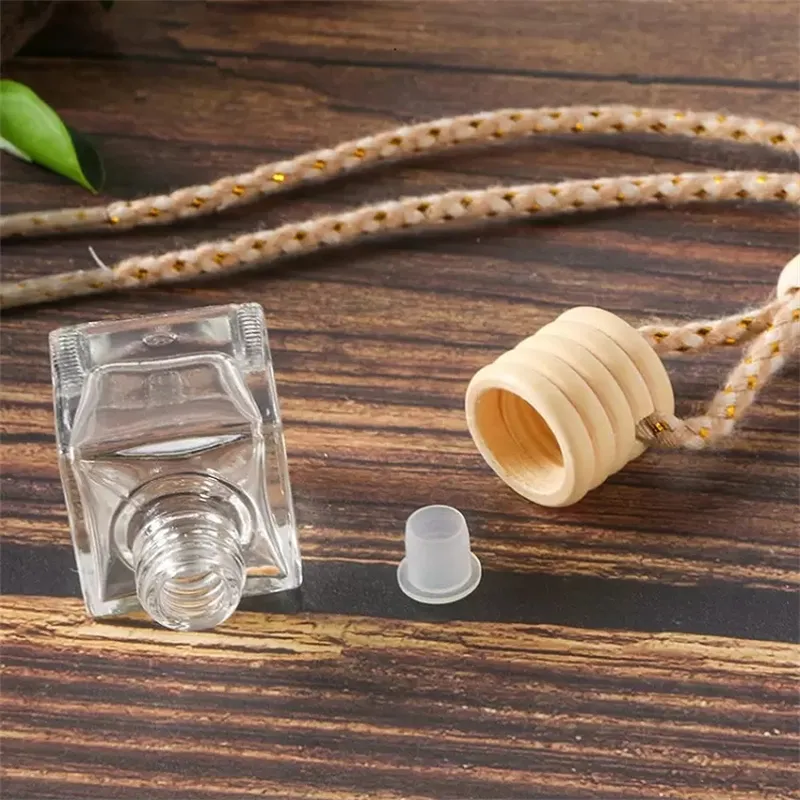 Car scent bottle auto pendant perfume ornament air freshener for essential oils diffuser fragrance empty glass pitcher LL