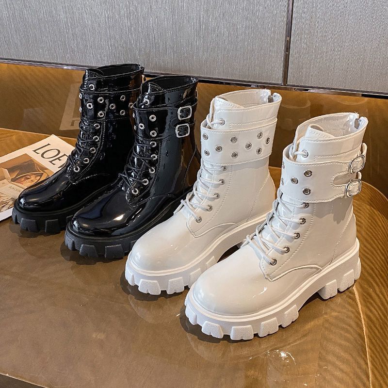 Ladies' British style thick soled short boots