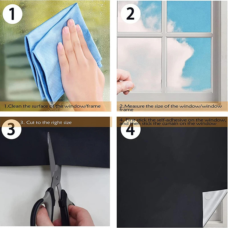 Self-Adhesive Pleated Blinds Half Blackout Windows Curtains for Kitchen Bathroom Balcony Shades For Coffee/Office Window 240719