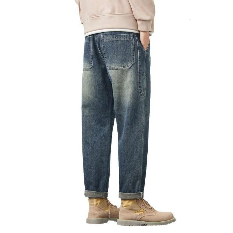 Jeans 2024 Spring/summer New Collection Trendy Mens High Street Loose Straight Leg Harem Casual Versatile Pants Pants Trousers Cartoon Jeans for Pregn