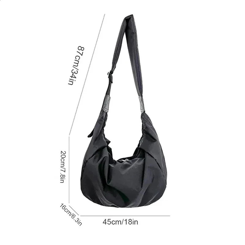 Fashion Summer Large Capacity Casual Nylon Women Shoulder Bag Korean Style Hobos Bag Youth Crossbody Shoulder Bag 240726