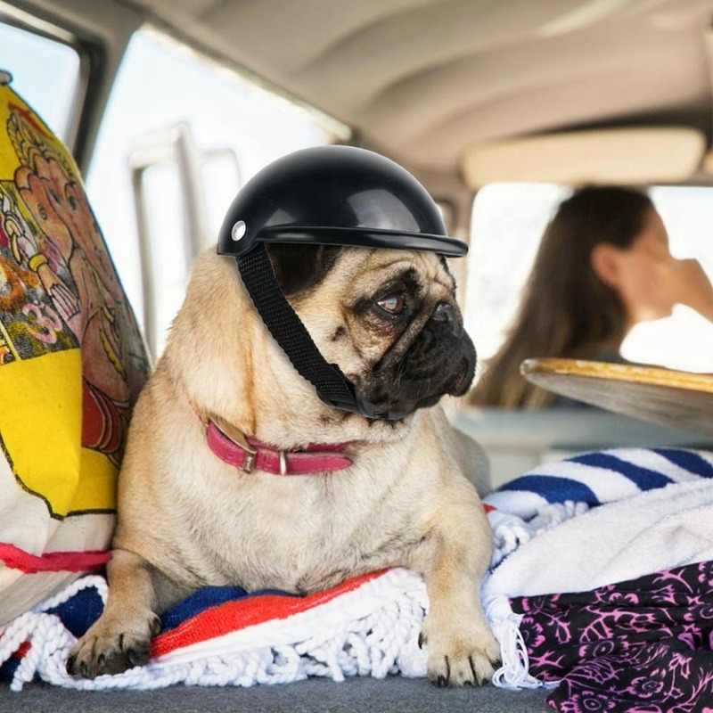 Pet Helmets Dog Cat Bicycle Motorcycle Helmet with Sunglasses Safety Doggie Hat for Traveling Head Protection Pet Supplies S / M - view 6