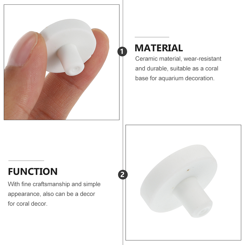 20 Pcs Fish Tank Coral Base Decoration Nurture Supplies Frag Plug Reproduction Ceramics Aquarium Support