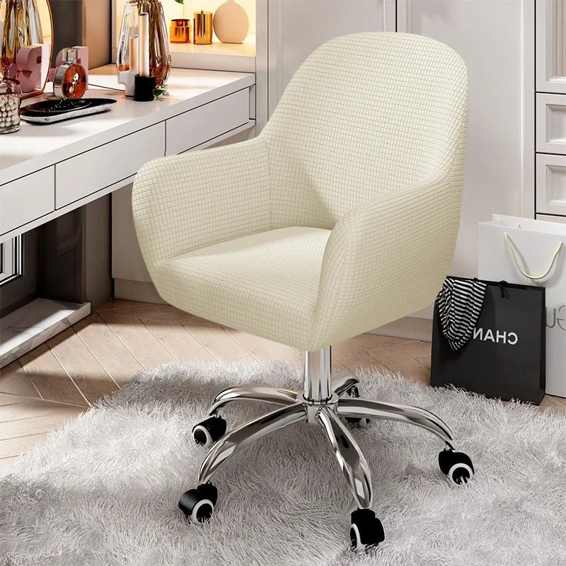 Solid Elastic Rotating Chair Cover Dining Room Spandex High Sloping Armchair Covers Office Chair Slipcover Coffee Bar Make Up 240726