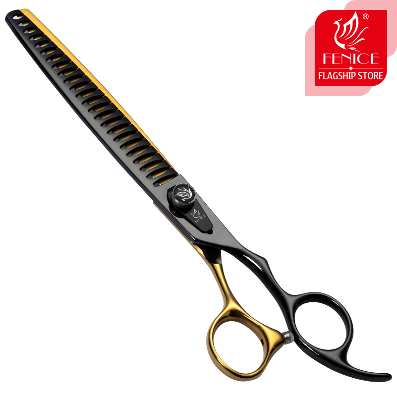 Fenice JP440C Steel 6.5/7/7.5/ 8 Inch Professional Pet Dogs Grooming Scissors Set Straight Curved Thinning Shear Scissors