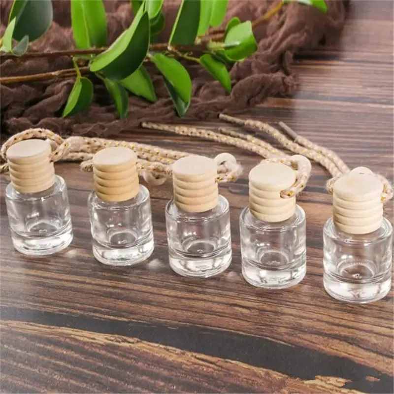 Car scent bottle auto pendant perfume ornament air freshener for essential oils diffuser fragrance empty glass pitcher LL
