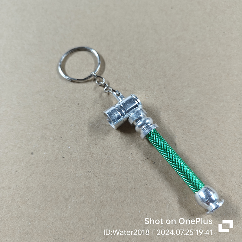 Metal Smoking Pipe keychain Mini Straight Pipe Household Smoking Accessories 9 Colors