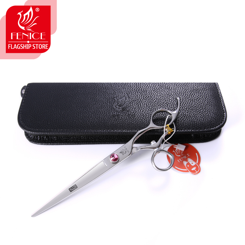 Fenice Professional 7.0 /8.0 inch 360° rotating handle pet grooming scissors dog cutting straight grooming shears