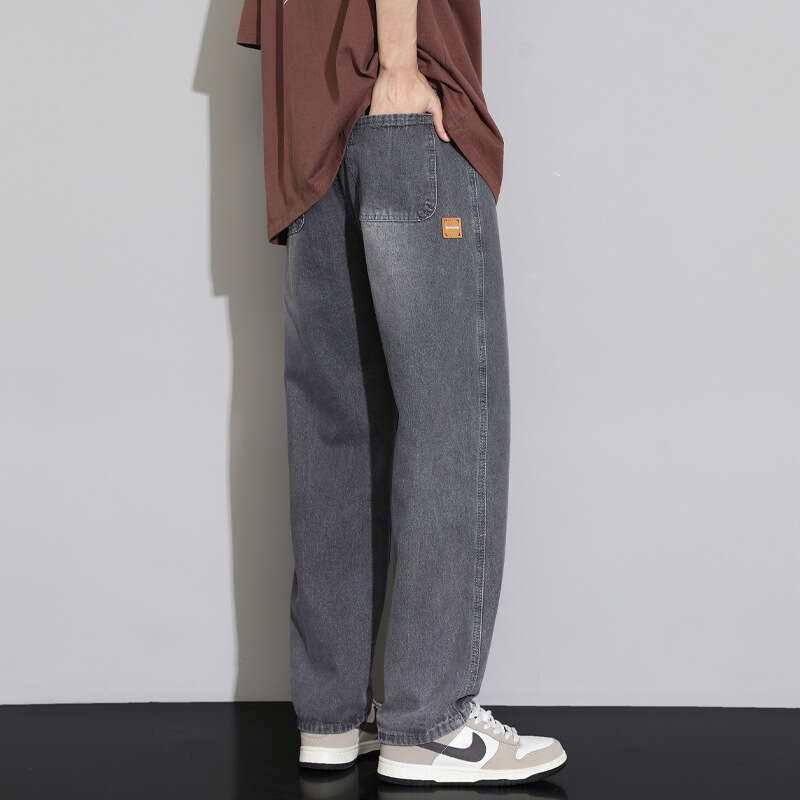 2024 New American Jeans Mens Straight Tube Loose Wide Leg Floor Youth Trendy Brand Casual Pants Straight Tube Jeans for Pregnant Women Men Pants Cotto