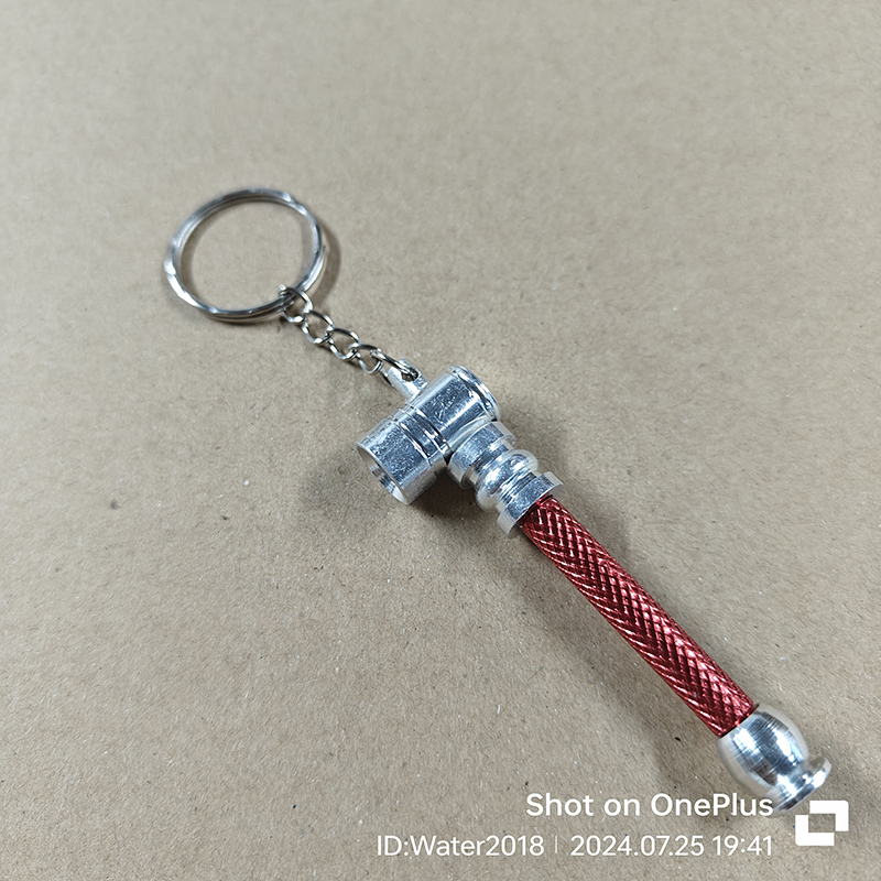 Metal Smoking Pipe keychain Mini Straight Pipe Household Smoking Accessories 9 Colors