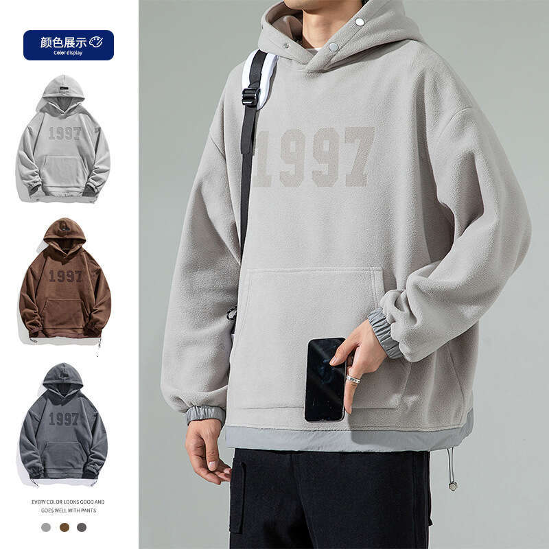 Polar Fleece Hooded Men, 2024 Autumn for Teenagers, Letter Printed Loose Jacket, Men's Sweatshirt Trend Pink Flower Hoodie Sweatshirt Mens Clothi