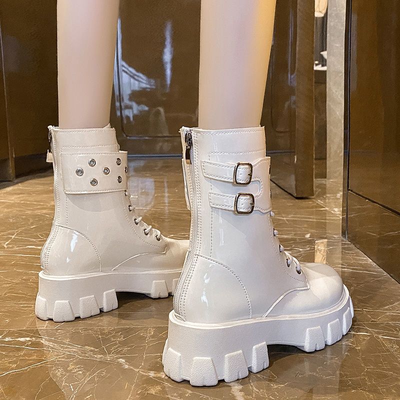Ladies' British style thick soled short boots