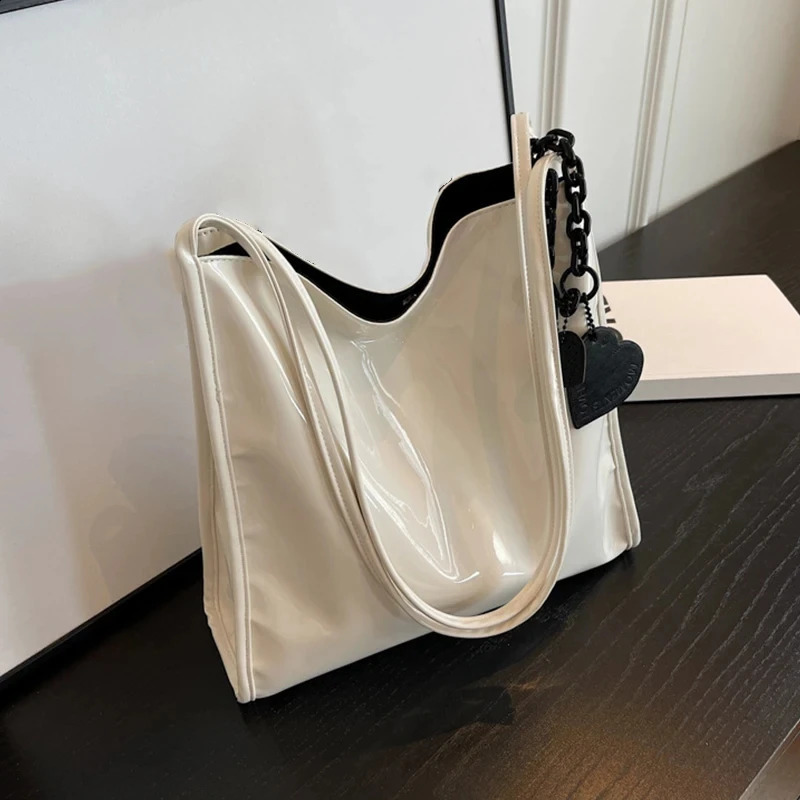 Purse Casual Travel Shopping Solid Color Patent Leather Women Fashion Shoulder Bag Ladies Simple Handbag 240725ZYl