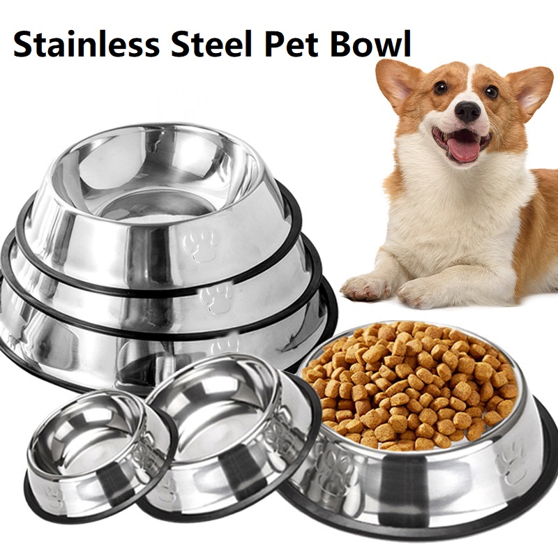 Stainless Steel Anti-Gulping Feeder Safe Washable Pet Food Water Bowl Small Medium Large Dog Slow Eating