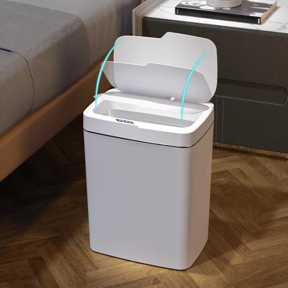 Small Smart Trash Can With Lid 4.8 Gallon Touchless Automatic Garbage Can Waterproof Motion Sensor Trash Bin For Bathroom ToiletB240726