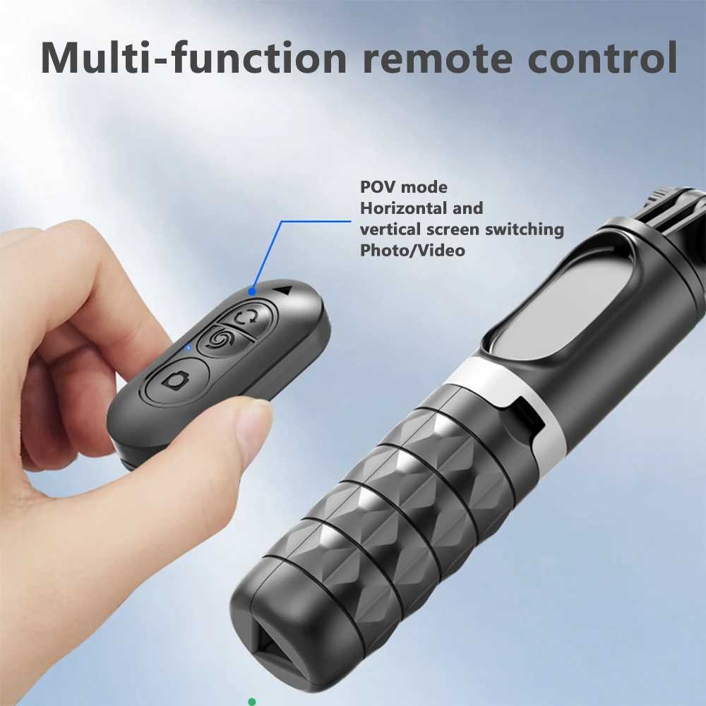 Multifunctional Face Tracking Wireless Selfie Stick Trip with Fill Light 360 Rotation Detachable Remote for Live StreamingM240719