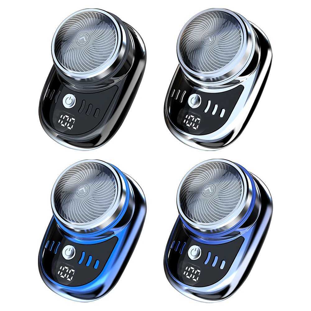 Men Mini Electric Travel Shaver Face Beard Trimmer USB Charging with Digital Display Pocket Knife Face Beard Car Razor W250625