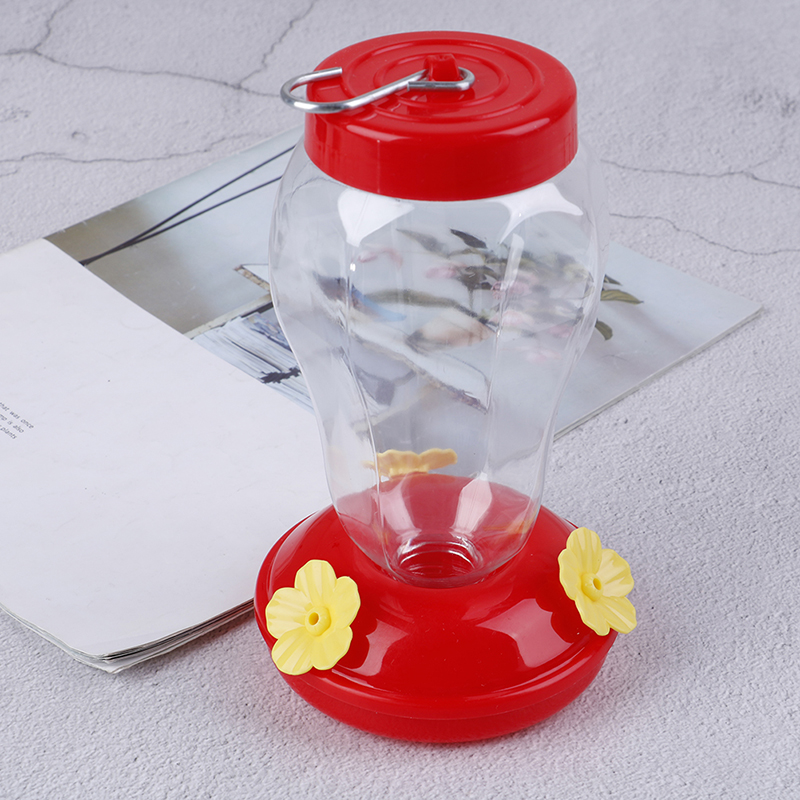 1pc Field Feeding Hummingbird Bottle Garden Outdoor Plastic Flower Iron Hook Feeder