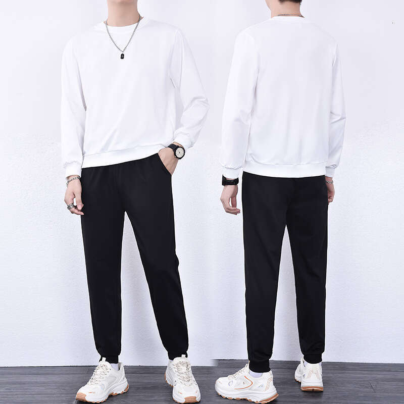Men's Sweatshirt Sports Suit 2024 Autumn Trend Straight Leg Sweatpants New Loose and Simple Men's Two-piece Set Sweatshirt Designer Streetwe