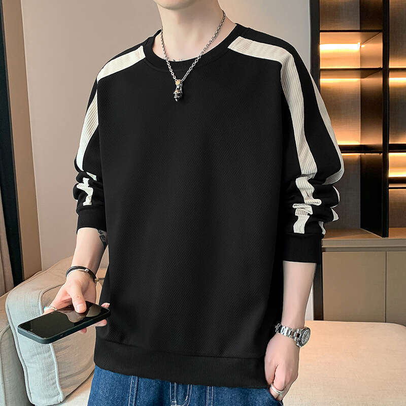 2024 Spring New Casual Fashion Versatile Youth Handsome Long Sleeve T-shirt Round Neck Men's Sweatshirt Y2k Hoodie Streetwear Mens Fashion Hoodie