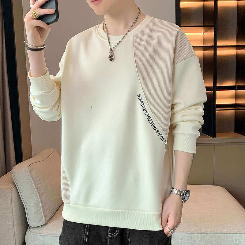Round Neck Sweatshirt Men's Long Sleeved Autumn 2024 New Trend Casual Base Shirt Loose T-shirt Top Men Mens Hoodie Designer Polo Hoodie Jacket Se