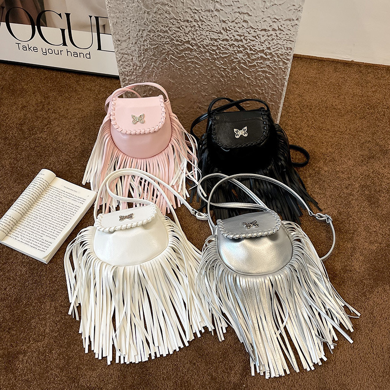 2023 new saddle niche design single shoulder crossbody casual simple mini tassel bag H726#30 ddmy b049