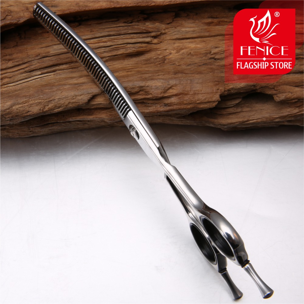 Fenice 6.5 inch high-end Professional Pet dog Grooming Scissors Curved scissors thinning shears Thinning rate about 35%