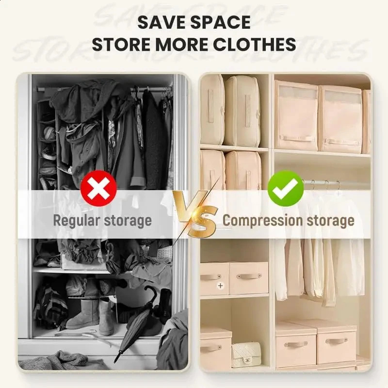 Space Saving Compression Storage Tote Bag Heavy Duty Multipurpose Rectangle Fabric Organizer for Comforters Clothes New and Blankets 240726
