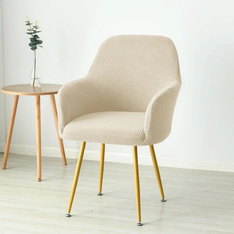 Solid Elastic Rotating Chair Cover Dining Room Spandex High Sloping Armchair Covers Office Chair Slipcover Coffee Bar Make Up 240726