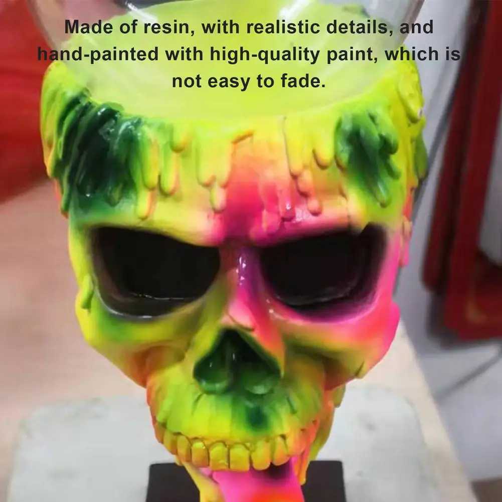 1PCS Halloween Transparent Candy Cans Jar With Cover Bubble Gum Machine Color Skull Candy Storage Tank Dessert Display StandCL240726