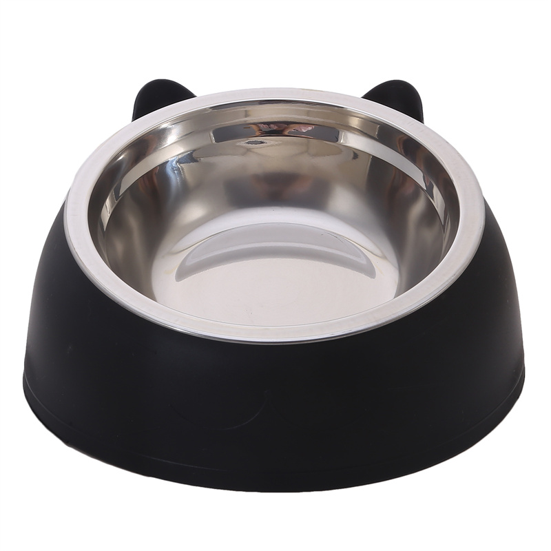 Stainless Cat Bowls Non-slip Base Pets Puppy Cats Food Drink Water Feeder Neck Protection Dish Pet Bowl 200ml 15 Degrees Tilted