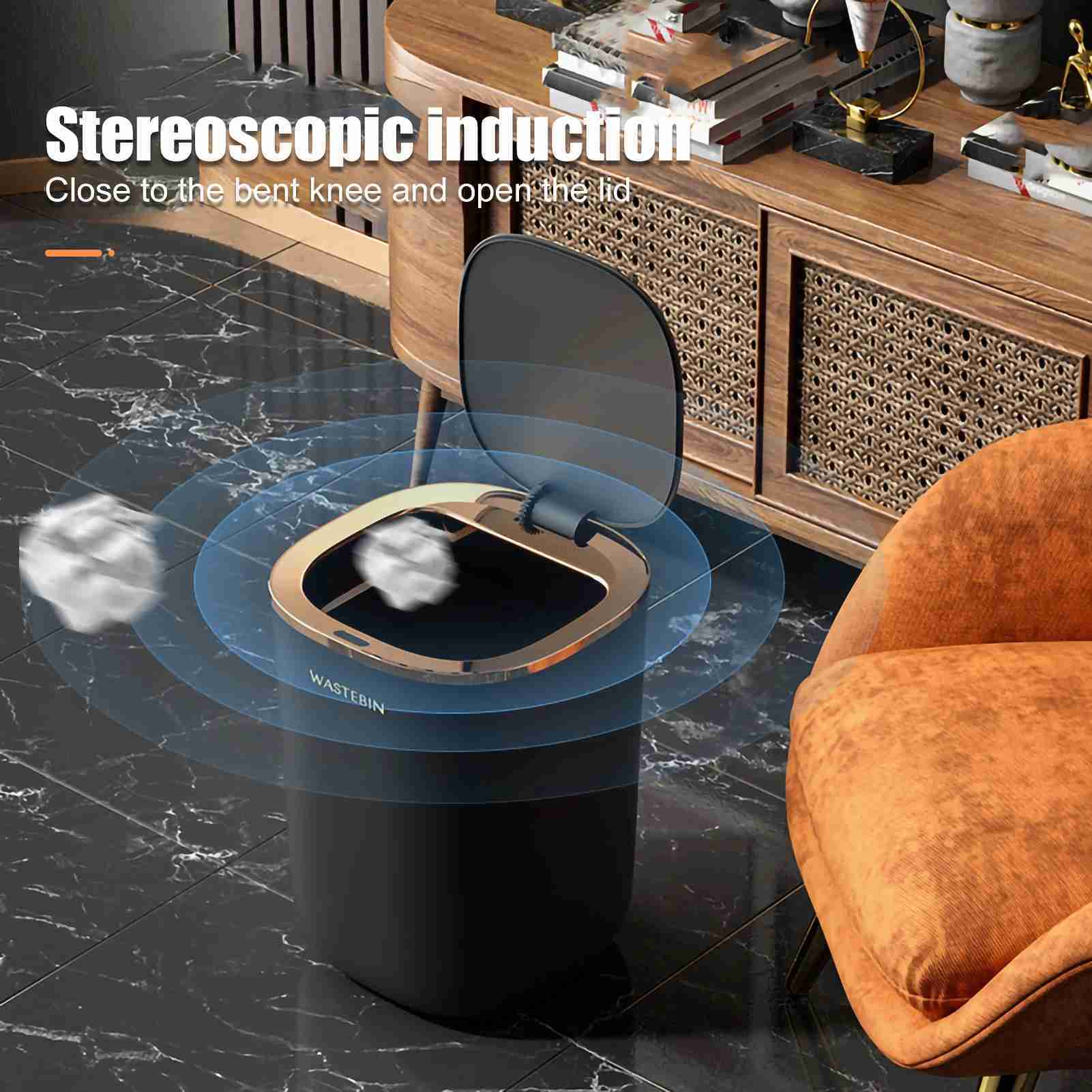 Smart Sensor Bathroom Trash Can Luxury Garbage Bucket Automatic Trash Bin for kitchen Toilet Smart Home WastebasketB240726