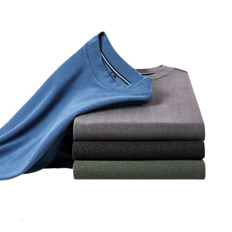 Half High Collar Men's Bottom Sweater 2024 Autumn New Youth Nano Velvet Korean Version Long Sleeved T-shirt Solid Color Hoodie for Men Sweatshirt