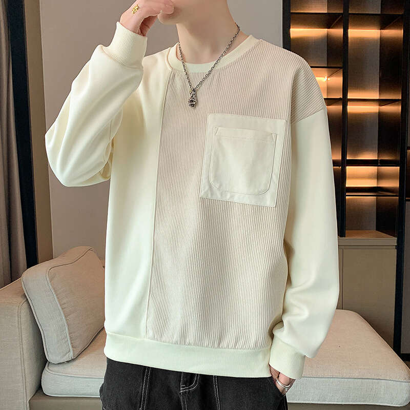 Round Neck Sweatshirt Men's Long Sleeved Autumn 2024 New Trend Casual Base Shirt Loose T-shirt Top Men Mens Hoodie Designer Polo Hoodie Jacket Se